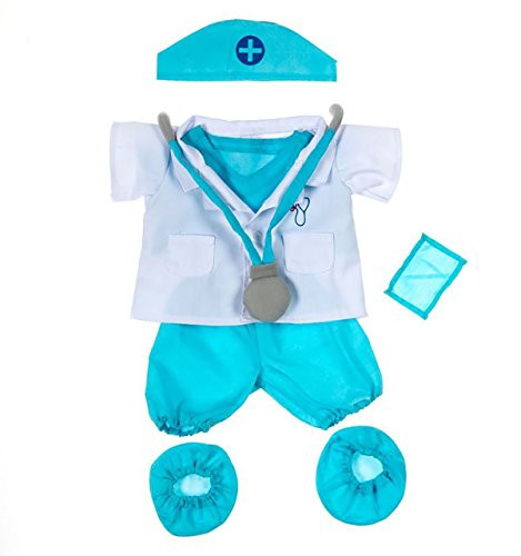 Doctor Outfit Teddy Bear Clothes Fit 14" - 18" Build-a-bear, Vermont Teddy Bears, and Make Your Own Stuffed Animals