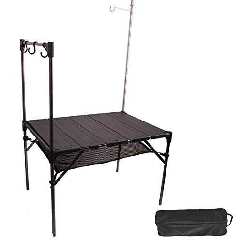 CampLand Camping Table Small Transformers Lightweight Aluminum Folding Table Portable Outdoor Camp Table with Storage Organizer Hanger Hooks for BBQ Party Picnic Hiking Garden One Pack