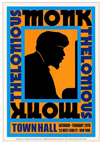 Thelonius Monk at Town Hall New York City 1959 Art Print by Dennis Loren 17 x 24in