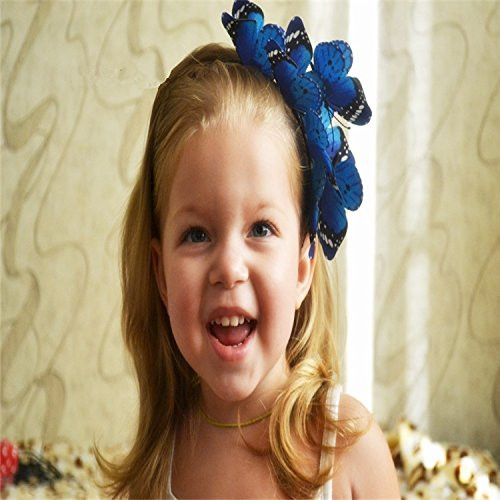 Butterflies Headband Hair Accessories Headpiece for Ladies and Women Wedding or Party Performance Blue Butterflies Headband Hair Accessories Headpiece for Ladies and Women Wedding or Party Performance Blue
