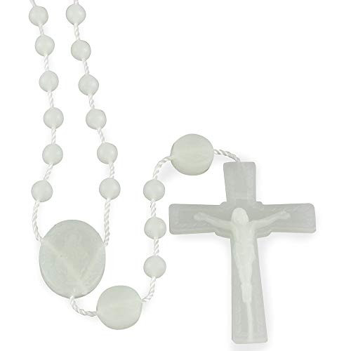 Miraculous Medal Glow in The Dark Plastic Beads Rosary  25 Pack