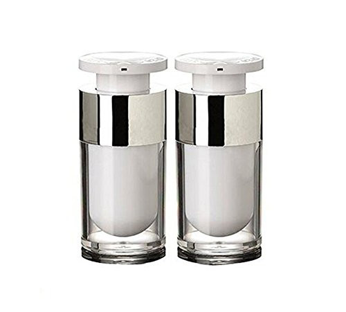 erioctry 2PCS 15ml30ml50ml White Empty Portable Refillable HighGrade Acrylic Airless Vacuum Pump Bottle Vial Travel Cream Lotion Toner Container Pot 15ml 05oz
