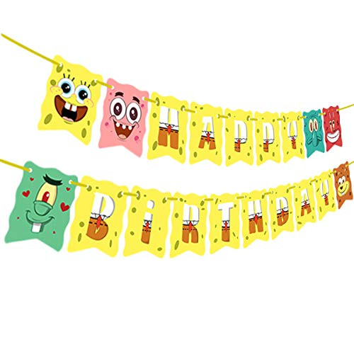 SpongeBob Birthday Banner SpongeBob Birthday Theme Party Supplies SpongeBob Birthday Party Decoration SpongeBob Birthday Banner SpongeBob Birthday Theme Party Supplies SpongeBob Birthday Party Decoration