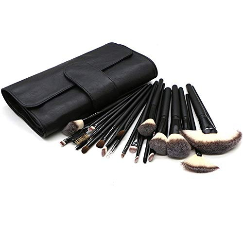 XinRunHang 24 Pcs Makeup Brush Set Professional Kabuki Premium Synthetic Wood Handle Cosmetic Brushes for Eye Face Liquid Blending Blush Concealer Foundation Powder with Case