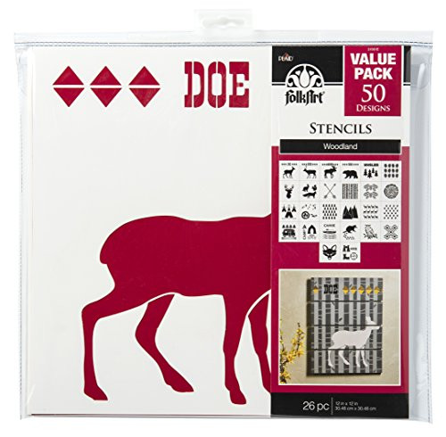 FolkArt Die Cut Paper Stencils, 31561E Woodland (26-Pack)