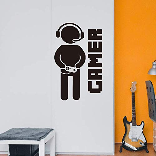 Boy Gamer Wall Decals Creative Game Wall Sticker for Boys Room Art Design Decals for Kids Room Boys Bedroom Playroom Wall Decor