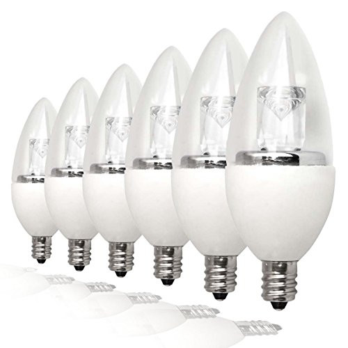 TCP LDCT25W50K6 LED Decorative B11 Chandelier Light Bulbs Candelabra Based E12 25 Watt Equivalent Torpedo Daylight Dimmable 6 Count