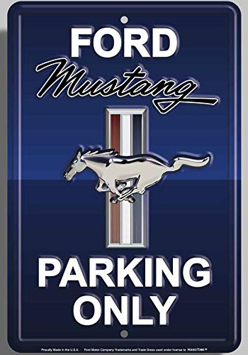 HANGTIME Ford Mustang Parking Only Sign Aluminum Kona Blue