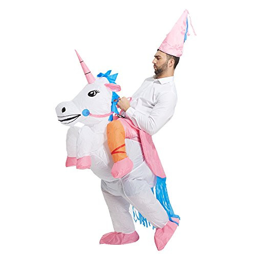 TOLOCO Inflatable Unicorn Rider Costume Inflatable Costumes For Adults Or Child Halloween Costume Blow Up Costume Adult TOLOCO Inflatable Unicorn Rider Costume Inflatable Costumes For Adults Or Child Halloween Costume Blow Up Costume Adult