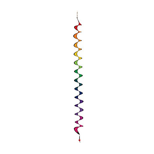 In the Breeze Thin Rainbow Curlie Spinner  48 Inch Colorful Hanging Yard Decoration