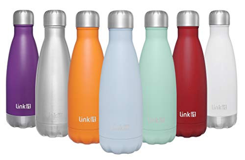 Linkit 12oz Kids Water Bottle  Stainless Steel Vacuum Insulated Flask  Double Wall Leakproof Thermos  Frost