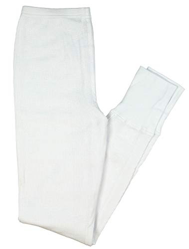 INTIMO Mens Thermal Pajama Lounge Pants Medium White