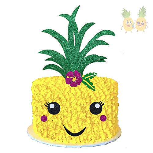 Sunsor Glitter Pineapple Cake Topper Hawaiian Aloha Luau Themed Party Cake Decoration for Birthday Baby Shower Party Supplies Sunsor Glitter Pineapple Cake Topper Hawaiian Aloha Luau Themed Party Cake Decoration for Birthday Baby Shower Party Supplies