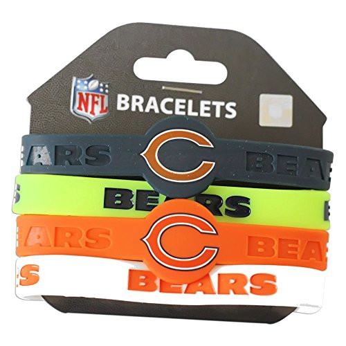 aminco NFL Chicago Bears Silicone Bracelets 4Pack
