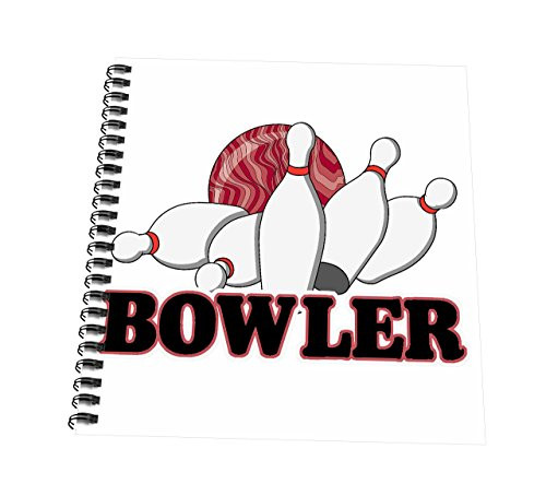3dRose db_116295_3 Bowler Bowling Ball and Pins Sports Design-Mini Notepad, 4 by 4"