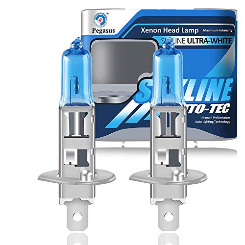 Yifengshun 2PCS H1 55W 5000K Halogen Headlight Bulbs 12V Super Bright Xenon White Replacement for Car Front Headlight Fog Light Lamp