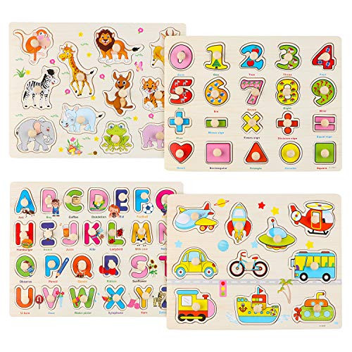 Wondertoys 4 Pcs Wooden Peg Puzzles Set for Toddlers Alphabet ABC Number Animals and Vehicles Learning Puzzles Board for Kids Preschool Educational Peg Puzzles Activity Toys Gift for Boy Girl Wondertoys 4 Pcs Wooden Peg Puzzles Set for Toddlers Alphabet ABC Number Animals and Vehicles Learning Puzzles Board for Kids Preschool Educational Peg Puzzles Activity Toys Gift for Boy Girl
