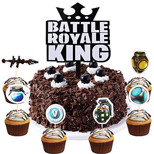 Video Game Birthday Cake Topper  Birthday Party Cake Decorations Party Supplies?1pcs Acrylic Cake Topper  12pcs Cupcake Topper