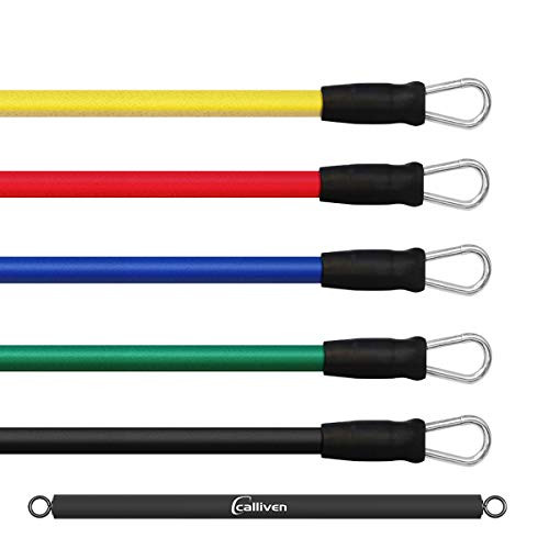 Resistance Trainer Band  Bar Kit Core System Portable Home Gym Resistance Band and Bar Full Body Workout Improve Fitness Build Muscle Strength Exercise