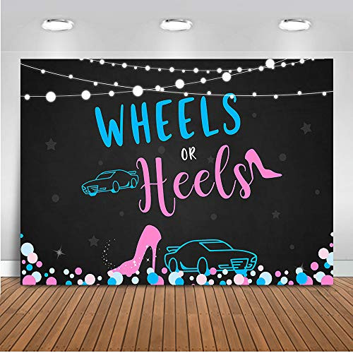 Avezano Wheels or Heels Gender Reveal Backdrop Boy or Girl Party Decoration 5x3ft Vinyl High Heels or Hot Wheels Gender Reveal Banner Backdrops Avezano Wheels or Heels Gender Reveal Backdrop Boy or Girl Party Decoration 5x3ft Vinyl High Heels or Hot Wheels Gender Reveal Banner Backdrops