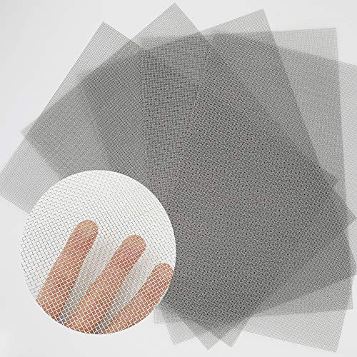 Yikai 5pcs Stainless Steel Woven Wire 20 Mesh  12x830x21cm Metal Mesh Sheet 09mm Hole Great for Air Ventilation A4 Size