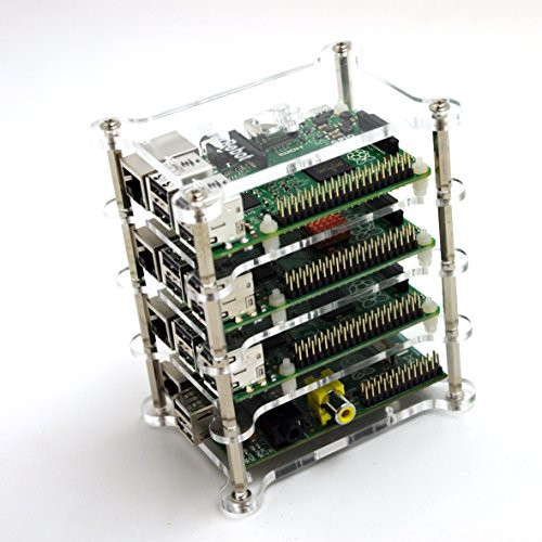 GeauxRobot Raspberry Pi 3 Model B 4layer Dog Bone Stack Clear Case Box Enclosure also for Pi 2B B A B A