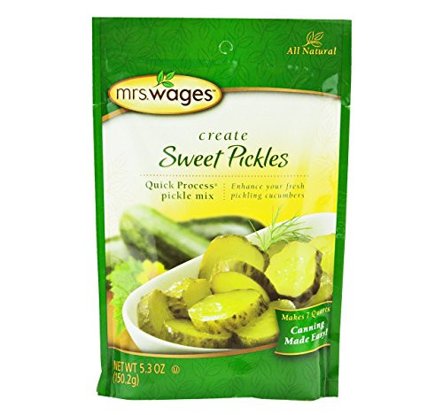 Mrs Wages Sweet Pickle Canning Seasoning Mix 53 Oz Pouch Pack of 4 Mrs Wages Sweet Pickle Canning Seasoning Mix 53 Oz Pouch Pack of 4