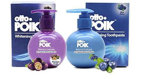 Baking Soda Whitening Toothpaste by OttoPoik  Fluoride Free Natural Stain Removal Brightening Toothpastes  Perfect for Bleeding Gums  Strengthens Enamel  Great for Kids Passionfruit  Blueberry