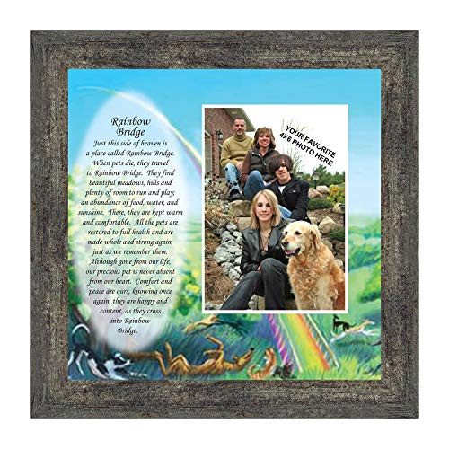 Rainbow Bridge Pet Memorial Gifts  Dog Memorial Gifts Loss of Dog Gifts Cat Memorial Gifts Sympathy Gift for Loss of Pet Pet Memorial Picture Frame Cat or Dog Memorial Picture Frame 6766BW