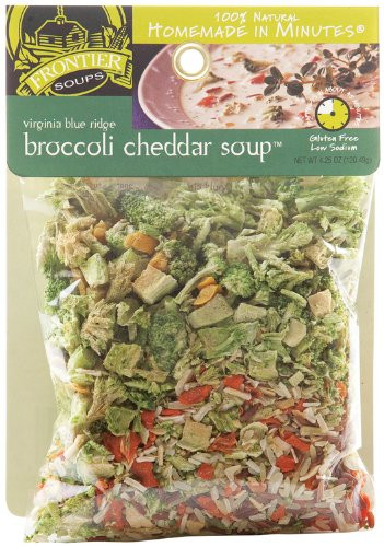 Frontier Soups Homemade In Minutes Virginia Blue Ridge Broccoli Cheddar Soup 425Ounce Bags Pack of 4