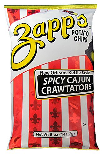 Zapps New Orleans KettleStyle Potato Chips Cajun Crawtator  Crunchy Chips with a Spicy Kick Great for Lunches or Snacking on the Go 5 oz Bag Pack of 12