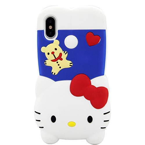 iPhone Xs Max Case MC Fashion Cute 3D Japan Cartoon Protective Shockproof Soft Silicone Case for Apple iPhone Xs Max 2018 65Inch Hello Kitty