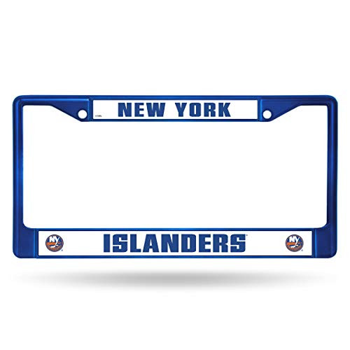 NHL Rico Industries Standard Chrome License Plate Frame New York Islanders Blue NHL Rico Industries Standard Chrome License Plate Frame New York Islanders Blue