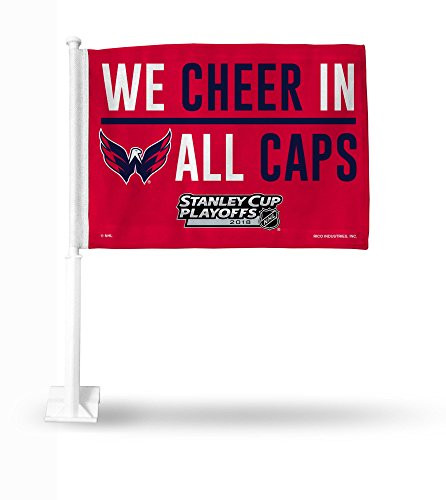 Rico Industries NHL Washington Capitals 2018 Eastern Conference Champions Car Flag Red with White Pole