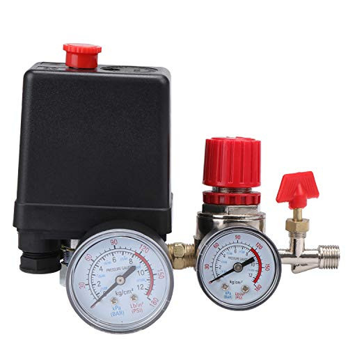 WiMas 90120PSI Pressure switch regulator Air Compressor pressure Valve Switch Control Gauges 4 port for Fast Pressure Reduction