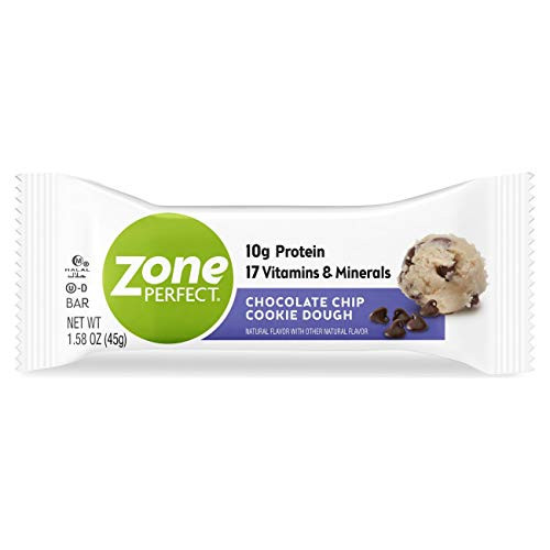 ZonePerfect Protein Bars Chocolate Chip Cookie Dough 10g of Protein Nutrition Bars With Vitamins Minerals Great Taste Guaranteed 158 oz Pack of 30 ZonePerfect Protein Bars Chocolate Chip Cookie Dough 10g of Protein Nutrition Bars With Vitamins Minerals Great Taste Guaranteed 158 oz Pack of 30