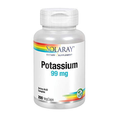 Solaray Potassium 99mg  Fluid  Electrolyte Balance Formula  Heart Nerve  Muscle Function Support  200ct