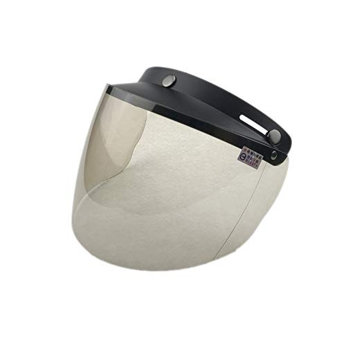 Wancar Retro Universal Standard 3Snap Open Face Motorcycle Helmets Flip Up Face Visor Wind Shield LensLight Smoke