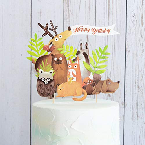 Cute Animal Themed Happy Birthday Cake Topper Cake Pick for Baby Birthday Shower Party Cute Animal Themed Happy Birthday Cake Topper Cake Pick for Baby Birthday Shower Party