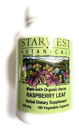 Raspberry Leaf 420 mg 100 Vegetable Capsules by Starwest Botanicals Made with Organic Herbs