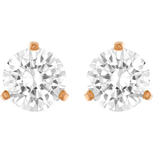 SWAROVSKI Womens Solitaire Pierced Stud Crystal Earrings Clear Crystal RoseGold Tone Plated