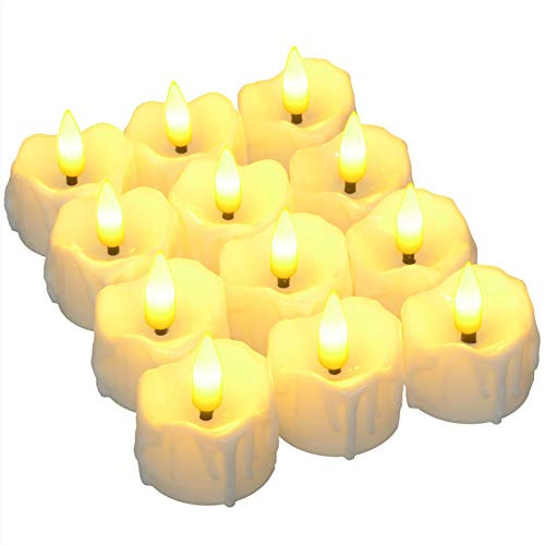 12pcs Flameless Tea Lights PChero Unscented LED Timed Tealight Battery Operated Realistic Votive Candles for Seasonal Festival Celebration Fall Decor 12pcs Flameless Tea Lights PChero Unscented LED Timed Tealight Battery Operated Realistic Votive Candles for Seasonal Festival Celebration Fall Decor