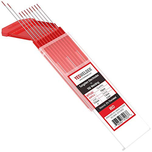 TIG Welding Tungsten Electrode 2 Thoriated 040 x 7 Red EWTh2 10pk YESWELDER