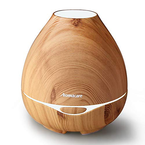 Essential Oil Diffuser for Large Room 300ml Diffusers for Essential OilsAroma Diffuser for Aromatherapy Ultrasonic Cool Mist HumidifierSoothing Night Light QuietBrown Wood Grain