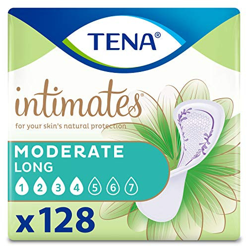 TENA Intimates Moderate Thin IncontinenceBladder Control Pad Long Length 128 Count Packaging May Vary