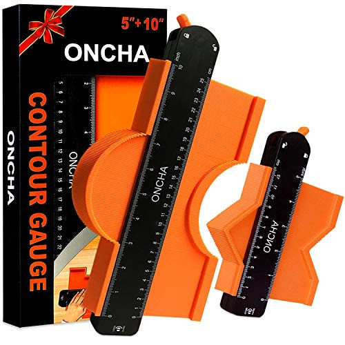 ONCHA Contour Gauge with Adjustable Lock Widen Shape Duplicator Profile Gauge Tool 5 Inch  10 Inch Precisely Copy Irregular Shapes Measuring Tool for DIY Handyman Woodworking Flooring Construction