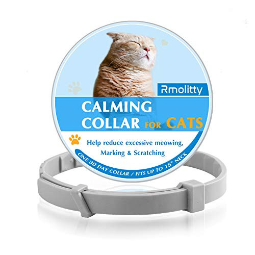 Rmolitty Calming Collar for Cats Adjustable Cat Calming Collar Cat Anxiety Relief Lasting Natural Calm Collar 15 inch Cat Collar Fits Small Medium and Large Cat