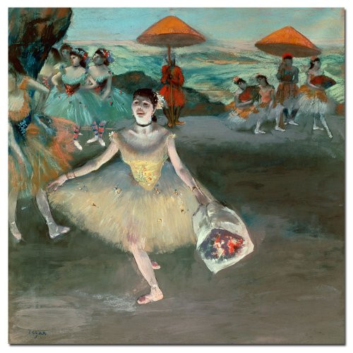 Trademark Fine Art Dancer with Bouquet 1877 by Edgar Degas, 18 by 24-Inch Canvas Wall Art