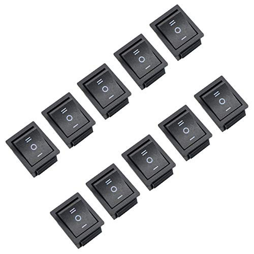 Black Rocker Switch Mini Boat Switch 6 Pin DPDT ONOffON 20A125V 16A250V Press Button Snap Rocker Switch for Car Auto Boat and Household Appliances Pack of 10