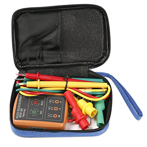 Atoplee 3 Phase Sequence Presence Rotation Tester Indicator Detector Meter with LED and Buzzer 60V~600V 3 Phase AC